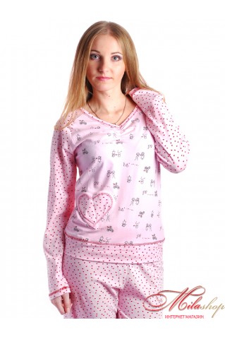 Пижама из хлопка розовая